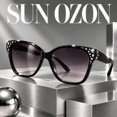 عینک آفتابی زنانه SunOzan مدل نگیندار فریم سبک RPCTG | لنز سایهروشن UV400